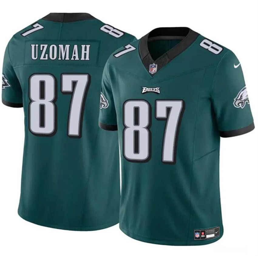 Men's Green Philadelphia Eagles #87 C.J. Uzomah 2023 F.U.S.E Vapor Untouchable Limited Stitched Football Jersey